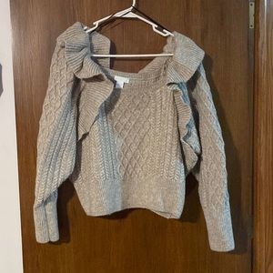 Cute off the shoulder cropped sweater